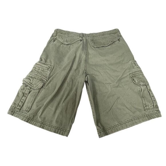 Mens No Boundaries Cargo Shorts 32 Olive Green 100% Cotton - Picture 3 of 4